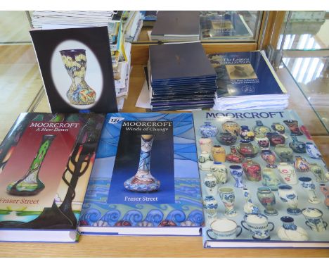 Three Moorcroft reference books and a selection of Moorcroft pamphlets 