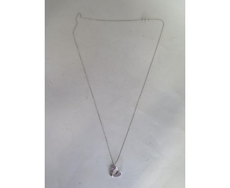 A 9ct white gold heart shaped pendant set with pink and white diamonds on 9ct white gold chain - chain 44cm long, approx 1.3 
