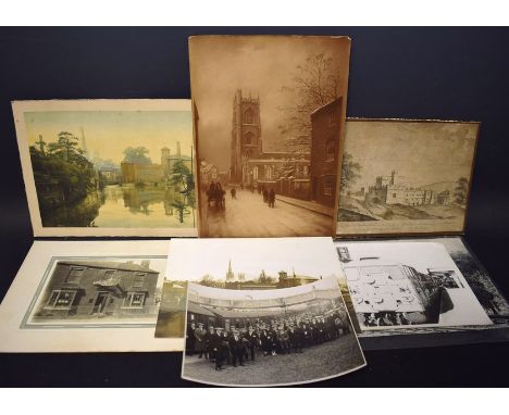 Derby Interest - Rolls Royce photograph, R Godfrey 18th century engraving, View of Haddon Hall, dated 1st May 1780;  others R