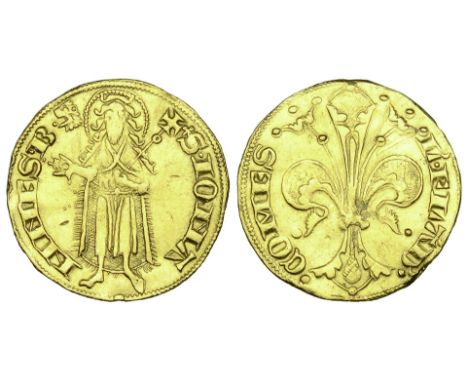 Lodewijk v. Crecy (1322-1346), St Jans goudgulden, without mint or date (Aalst), s iona – nnes b (lion), St John standing fac