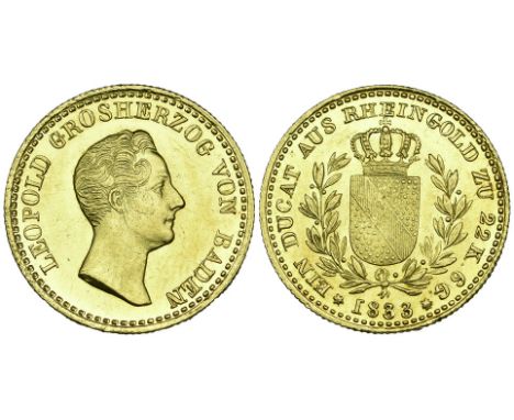Baden, Karl Leopold Friedrich, Rheingold ducat, 1833, 3.67g (Wielandt 903; KM 201) a few light scuffs on obverse, extremely f