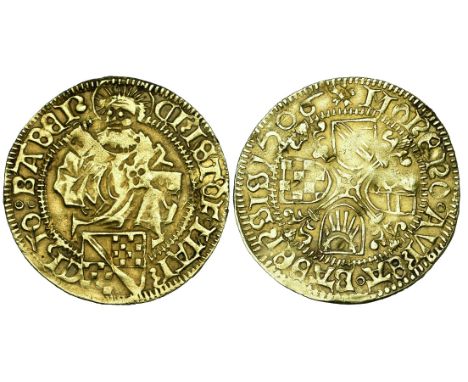 Baden, Christoph I, goldgulden, 1506, St Peter with key and book, rev., floriated saltire cross with four shields, 3.24g (Wie