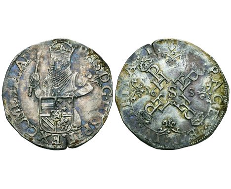 Filips II (1555-1598), Third Coinage (1577-1579), halve statendaalder, 1577, crowned bust three-quarters left holding sceptre