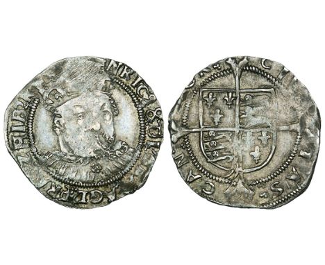 Henry VIII, third coinage, Canterbury, groat, m.m. none(?), bust 2, variety with one lock of hair, Roman lettering, trefoil s