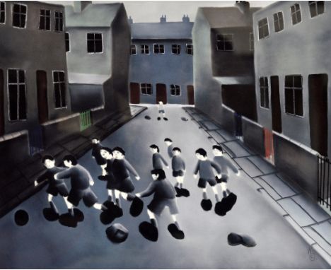 MACKENZIE THORPE (Born 1956); a signed limited edition artist's proof print, 'A Black Ball Fight', titled and signed in penci