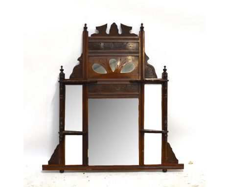 A small late Victorian overmantel mirror.