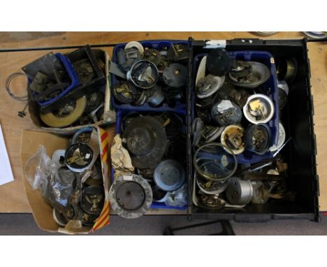 A large quantity of barometer parts including dials and bezels, also some clock parts.