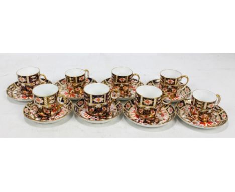 Two sets of Royal Crown Derby Imari pattern decorated coffee cans and saucers, pattern no.2451 (8). CONDITION REPORT: Two of 