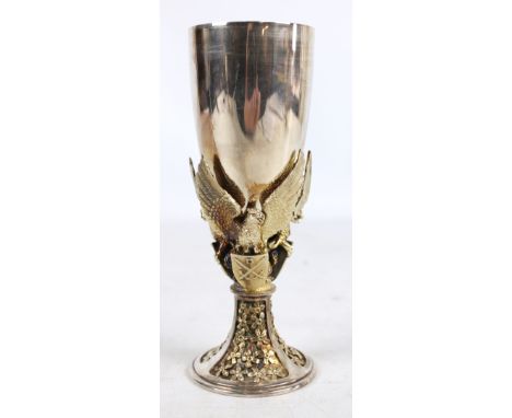 HECTOR MILLER FOR AURUM; an Elizabeth II hallmarked silver and silver gilt 'St Paul's Cathedral Royal Wedding Goblet' commemo