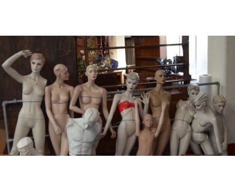 Seven female mannequins, two half male mannequins and a child mannequin (all in various states of disrepair) (10).