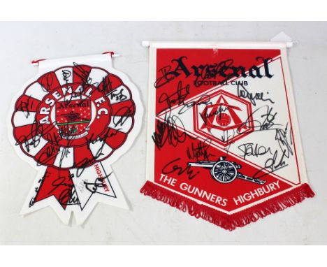 ARSENAL; two multi-signed pennants from '96/97 and March 2002 (2).
