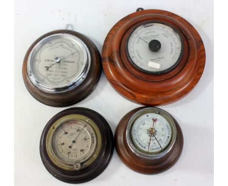 A walnut cased circular 'System Paulin of Stockholm' barometer including 'Precision Barometer Universal Pattern', diameter 23