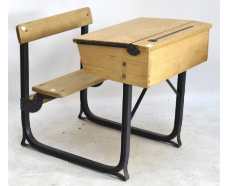 A vintage child's school desk.