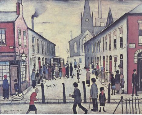 LAURENCE STEPHEN LOWRY (1887-1976); a signed limited edition coloured print 'The Fever Van', signed in pen to lower right and