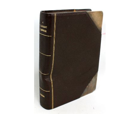 A novelty 24oz flask in the form of a book, by J Dixon &amp; Sons Ltd of Sheffield (af), length 19cm.