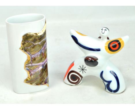 SARGADLEOS AFTER JOAN MIRÓ; ceramic study, 'Homaxe a Juan Miró', painted marks and initials RP to underside, height 18cm, and