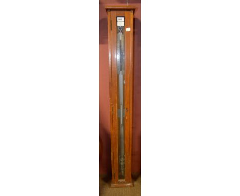 A marine type stick Griffin &amp; George barometer in mahogany and glazed case, height of case 118cm.