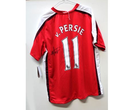 ROBIN VAN PERSIE; a signed Arsenal football shirt with certificate of authenticity.