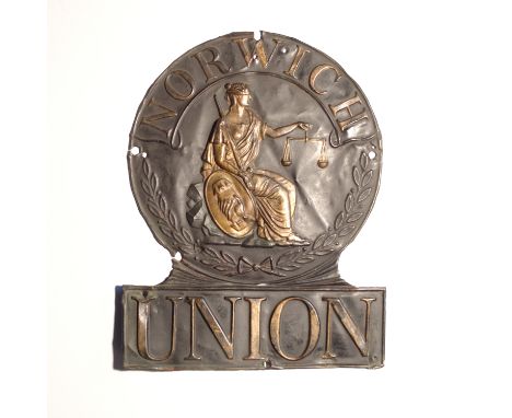 Norwich Union Fire Insurance Society Fire Marks,  1797-Aviva from 2002, copper - W29O, G, W2O, F, 'Union' panel missing and W