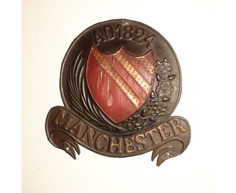 Manchester Fire and Life Assurance Company Fire Marks,  1824-1904, W71C, copper, F, on wooden panel, W71D, copper, some origi