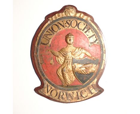 Norwich Union Fire Insurance Society Fire Marks,  1797-Aviva from 2002, tinned iron - W29G(i), G, original paint, some surfac