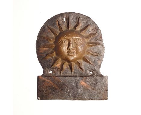 Sun Fire Office Fire Mark,  1710-1959, W3A(ii), lead, short blank policy panel, G, repainted