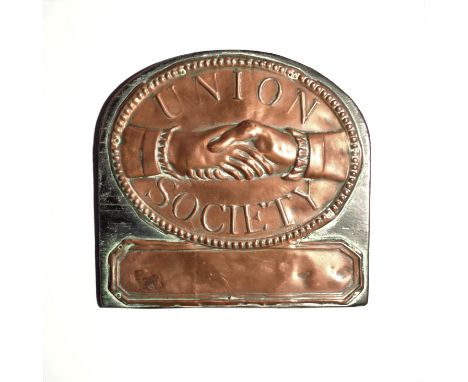 Norwich Union Fire Insurance Society Fire Marks,  1797-Aviva from 2002, copper - W29B, G, polished, on panel, inscribed recto