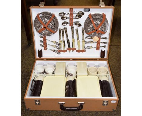 A circa 1950's/1960's cased picnic hamper