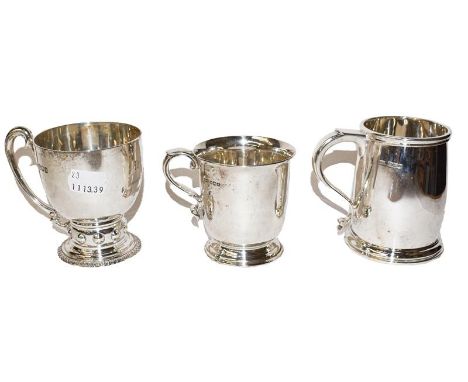 A George V Silver Christening-Mug, by Manoah Rhodes and Sons Ltd, London, 1913, another by James Dixon and Sons Ltd, Sheffiel