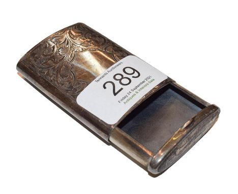 A George V Silver Vesta-Case, by William Hair Haseler, Birmingham, 1926, curved oblong, slides open and with engraved foliage