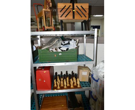 A BOX AND LOOSE MISCELLANEOUS ITEMS to include a quantity of vintage Christmas decorations, four boxes of mostly floral assor