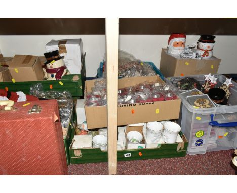 THIRTEEN BOXES OF GIFT SHOP ITEMS AND MISCELLANEOUS ITEM, to include a large variety of Christmas tea light holders, Christma