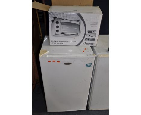 A HAIER HF-131 UNDER COUNTER FREEZER width 50cm depth 51cm height 86cm and a Bush Compact oven and grill in box (both PAT pas