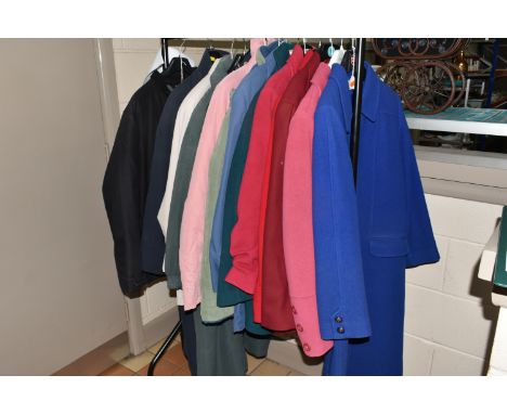 A COLLECTION OF THIRTEEN LADIES' JACKETS AND COATS, maker's names include Eastex, Alex &amp; Co., Windsmoor, Dannimac, Four S