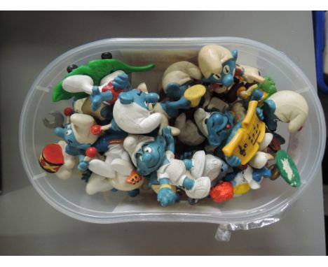 A collection of model smurfs