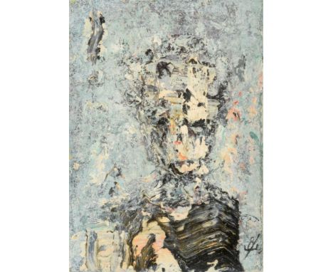 John Kingerlee (b.1936) Irish Portrait study, head and shoulders Monogrammed, oil on card, 17cm by 12cm   See Illustration  J