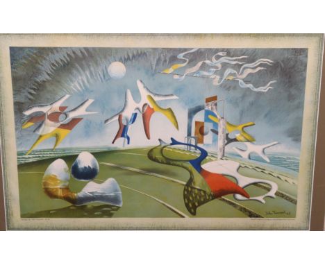 John Tunnard ARA (1900-1971) ''Holiday'' Colour lithograph, 1947, from an edition of unknown size, printed by Baynard Press, 