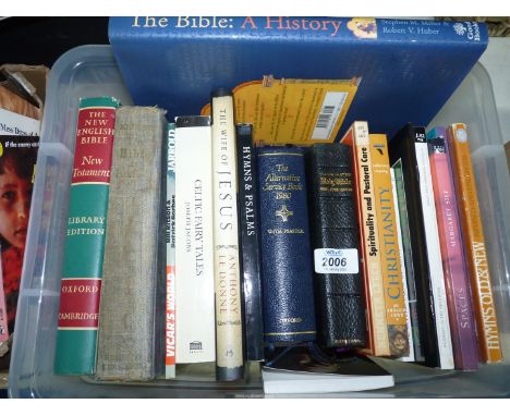 A quantity of Books on Religion including Hymns Old and New, Sacred spaces, Celtic Fairy Tales, etc.
