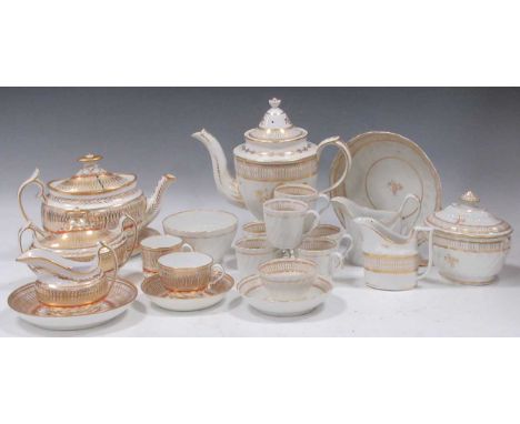 A Chamberlain Worcester part coffee service, circa 1800; together with a Spode part tea and coffee service, circa 1810-15, de