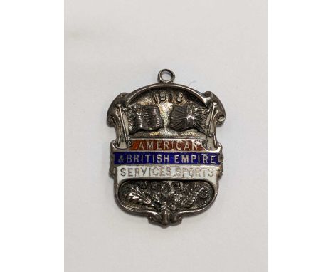 A rare First World War armed services athletics medal, commemorating the American and British Empire Services Sports at Stamf