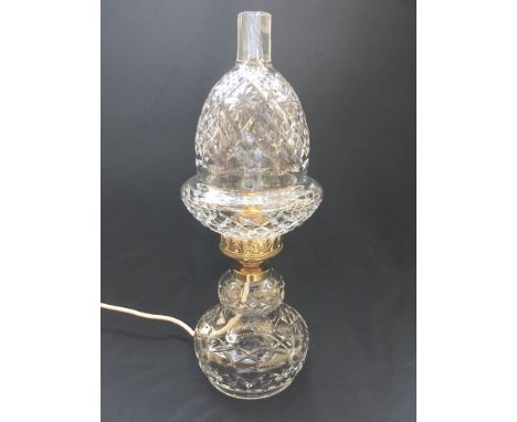 A WATERFORD CRYSTAL 'ACORN' TABLE LAMP  44cm high