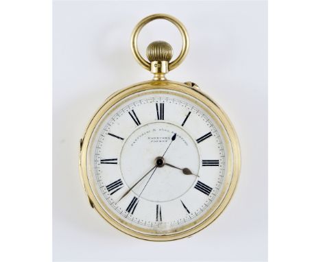 FATTORINI & SONS, BRADFORD a late Victorian 18 carat gold open faced carousel pocket watch, case marked for Chester 1896, sig