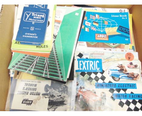 ASSORTED TOY PRODUCT CATALOGUES & OTHER EPHEMERA  comprising those for Scalextric, Meccano, Bayko, Airfix and other ranges, (