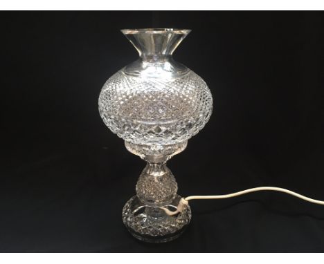 A WATERFORD CRYSTAL 'INISHMAAN' TABLE LAMP  35cm high