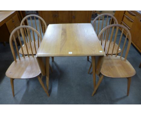 An Ercol drop-leaf table and four chairs