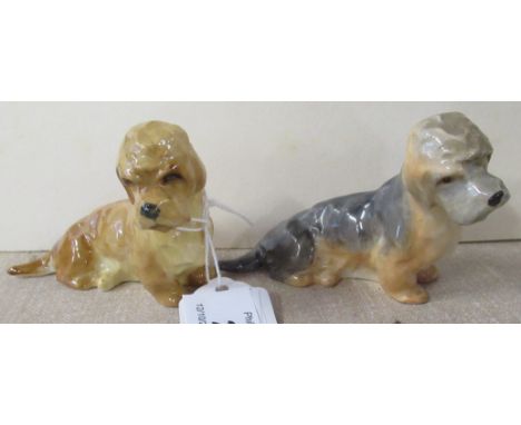 Two Royal Worcester models, of a Dandie Dinmonts, Shape No 2943, height 2.5ins&nbsp;