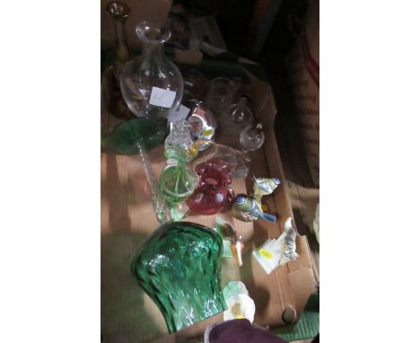 A box of assorted glass and Royal Worcester including horses heads etc&nbsp;