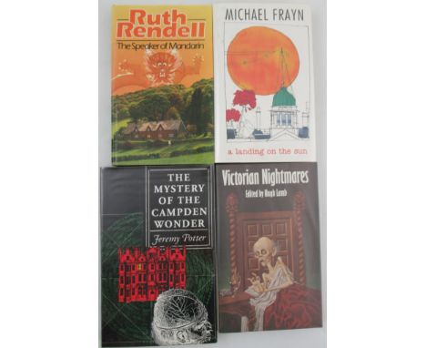 "The Speaker of Mandarin" by Ruth Rendell Hutchinson, 1983 first edition; " A Landing on the Sun" by Michael Frayn, Viking, 1