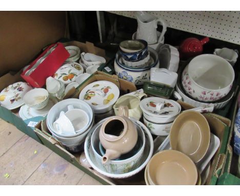 Three boxes of china to include Royal Worcester Evesham etc