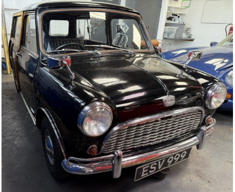 1963 Austin Mini TravellerRegistration number ESV 999Chassis number AW7360486Engine number TBABlack (signwritten) with a blac